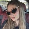 Sexy Cat Eye Punk Sunglasses Women  Luxury Brand Fashion Metal Small Frame Sun Glasses For Ladies Trendy Cateye Shades UV400