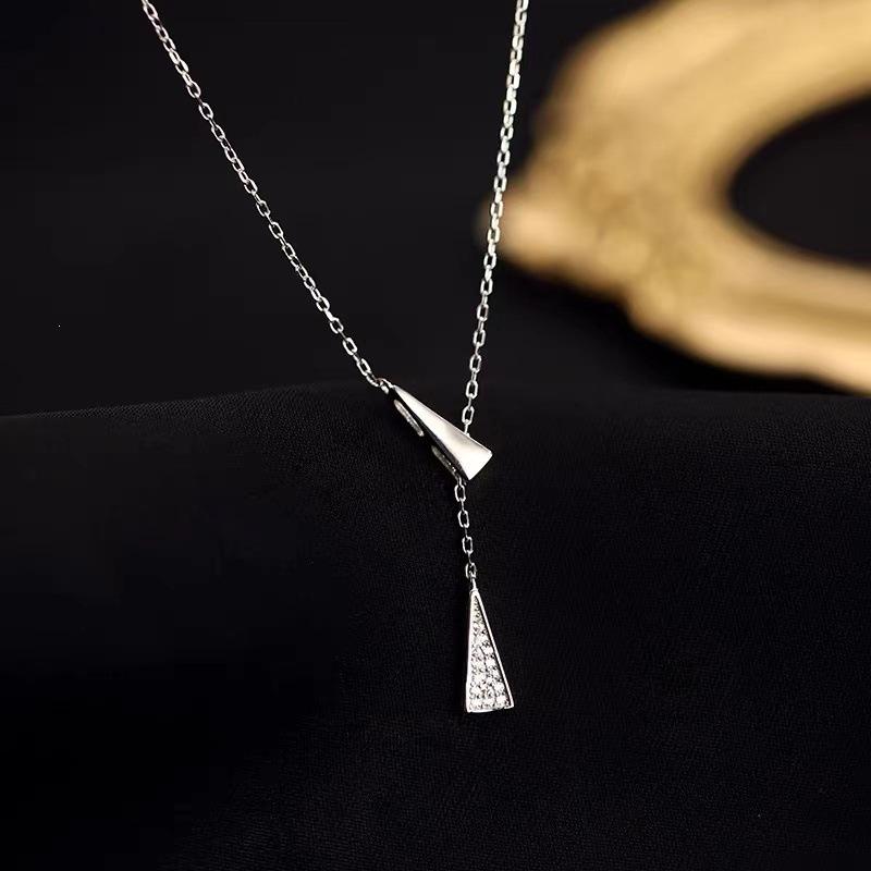 2024 Trendy 925 Sterling Silver Plated Cross Necklace for Women - Simple, Elegant, Cold Aesthetic Collarbone Chain