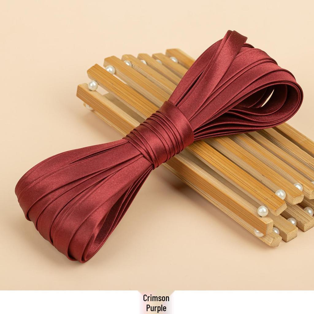 Hengmeihe 0.85cm Satin Cheongsam Hemming Strip: Solid Color, Imitation Silk, Non-Iron Accessories for Women
