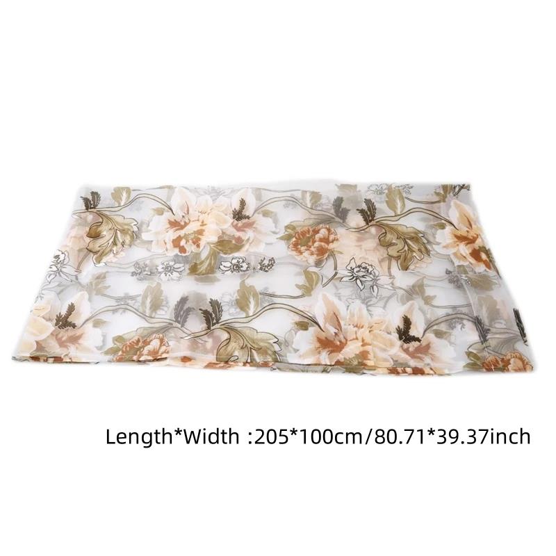 Fashion 1pcs Peony Tulle Curtains For Kitchen Door Window Living Room Bedroom Jacquard Sheer Voile Yarn