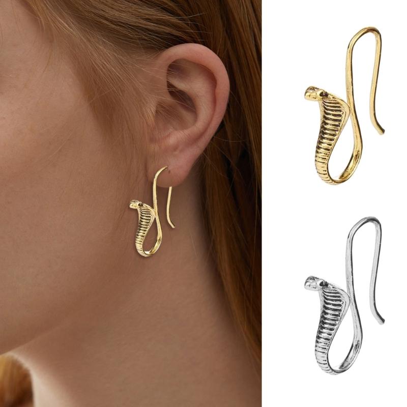 Elegant Punk Inspired Snake Earrings with Detailing Comfortable Earrings Suitable for Adding Edge to Various Outfits