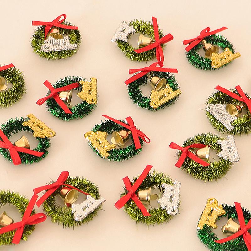 2 Stück Puppenhaus Miniatur Weihnachts-Kranz Baumkränze Hängende Heimdeko-Accessoires Spielzeug Rollenspiel Spielzeug