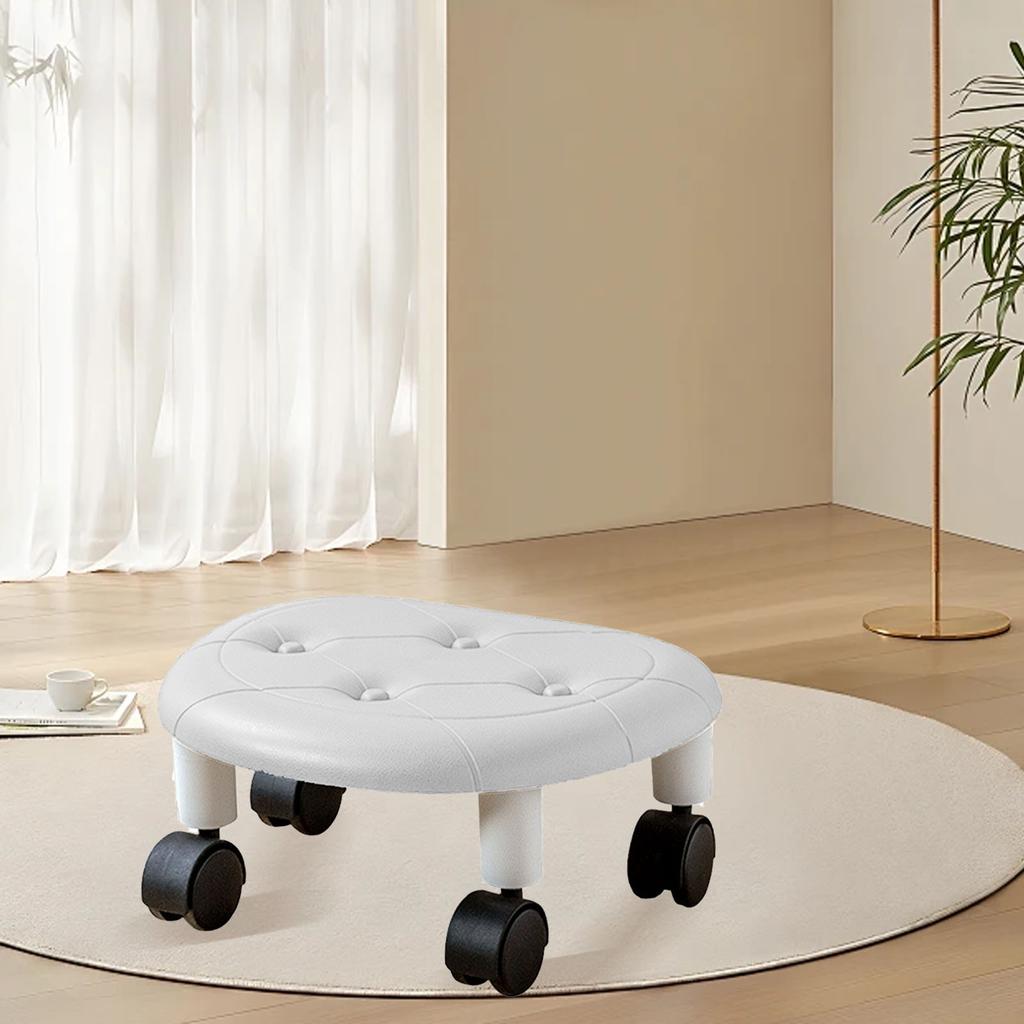 Low Roller Seating PU   Plastic Structure Movable   Wheels Stool for Living Room Baby Room