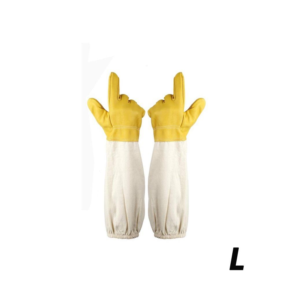 

1 Pair Professional Beekeeping Gloves Anti-bee Beekeeping Tools Safe Canvas Sheepskin Gloves Yellow L
