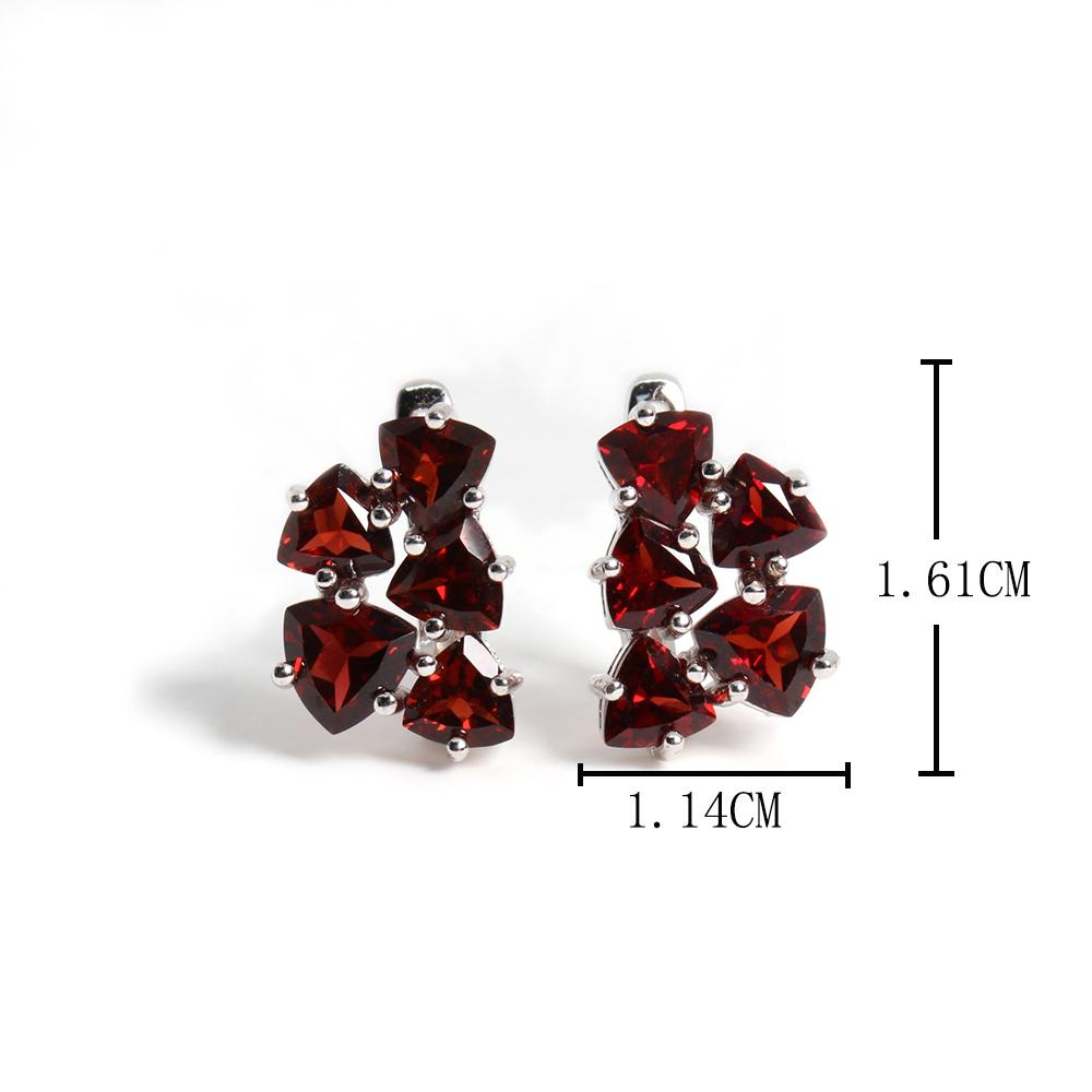 Nádherný design lednový kámen přírodní granátové náušnice 925 sterlingové stříbro dámské jemné šperky dárek k výročí a svátku