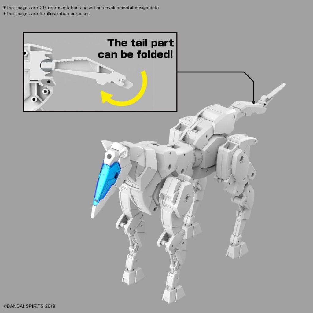 BANDAI SPIRITS 30MM Exar Vehicle (Horse Mecha Ver.) [White] 1/144 Scale Color-coded Plastic Model