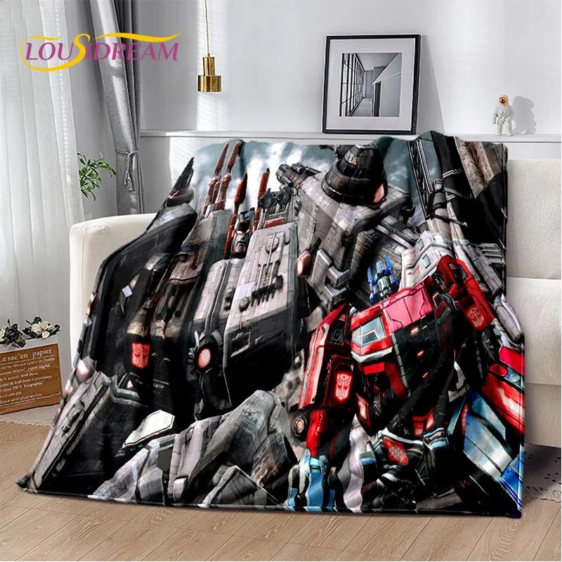 HD Cartoon T-Transformers  Autobots 3D Soft Blankets,Keep Warm Throw Blanket for Picnic Beds Sofa Home Bedroom Gifts Kids Hiking