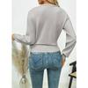 Women S V Neck Long Sleeve Knit Cardigan Sweater Cross Strap Spring Autumn