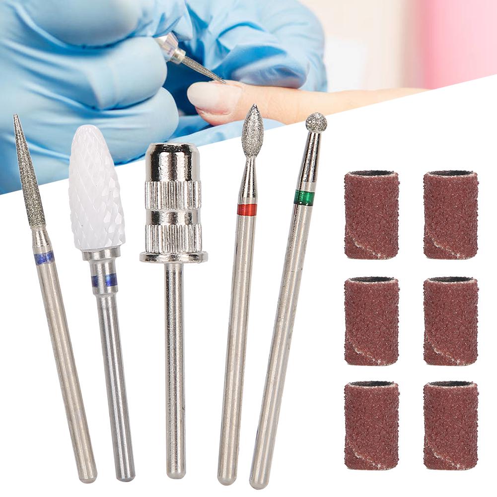 5pcs Nail Art Grinding Head Dead Skin Removal Nail Drill Bits Sanding Polishing Head Set