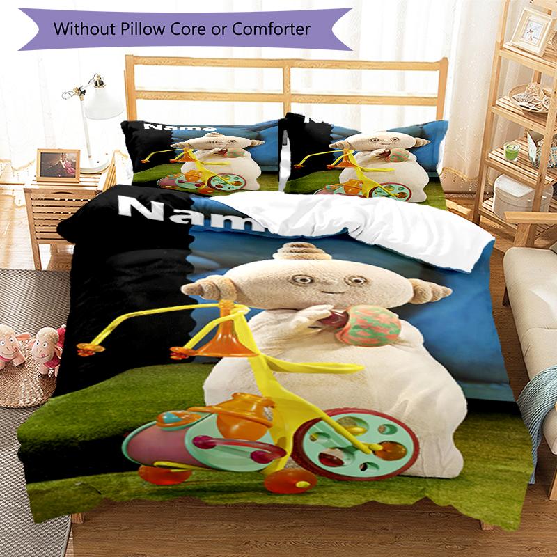 3pcs Custom Name In the Night Garden Bedding Set Duvet Cover Closure Includes 1 Duvet Cover & 2 Pillowcases, Soft and Comfortable for All Seasons.