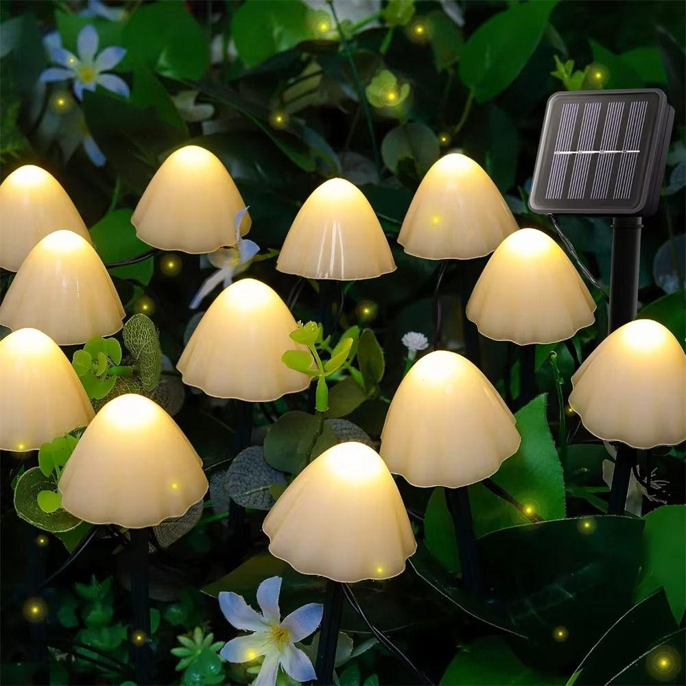 Waterproof Design Solar LED String Lights 3.5/3.8/5m Color Changing Mushroom Solar Lights 8 Modes Mini Mushroom Lights