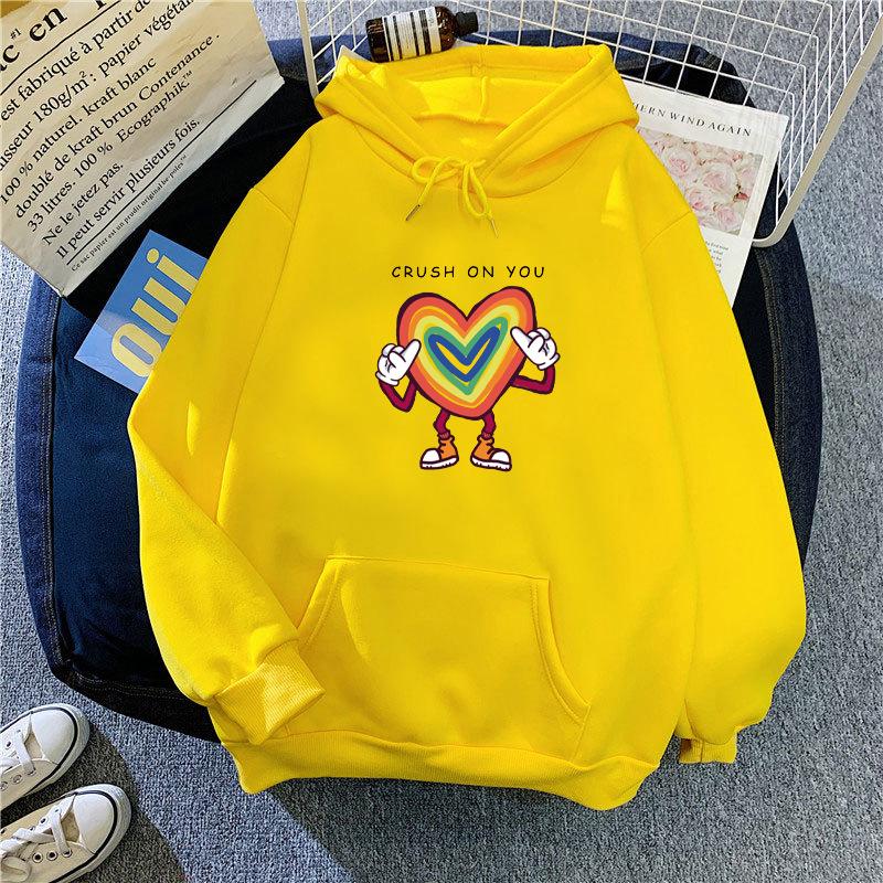 Ladies Funny Pattern Print Pullover Hooded Hoodie for Autumn Winter Women Plus Size Plush Loose Casual Sweatshirt for Students