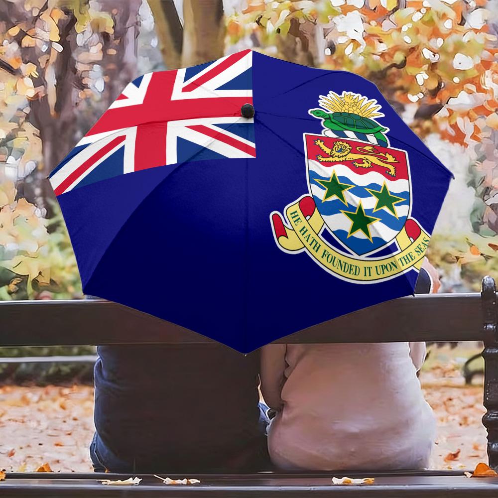 

Cayman Islands Flag Union Jack Blue Ensign Coat of Arms Print Auto Folding Umbrella Waterproof Windproof Compact Travel Umbrella (as the picture,iron&8K)