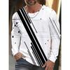 Daily Exercise Men's Training Top Street Style Men's Fashionable T-shirt 3D Printed Men's Warm Long-sleeved T-shirt For Autumn