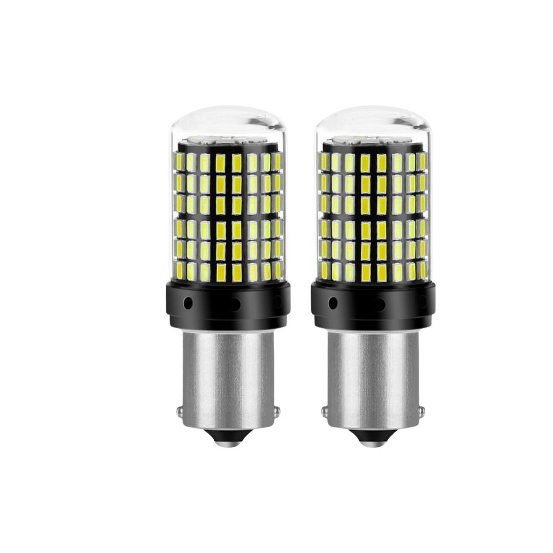 

Светодиодная лампа указателя поворота P21W/BA15S 1156, 144SMD, 12 В, цоколь 180°, янтарный/белый/красный, подходит для Toyota, Honda, Ford, Hyundai, 2 шт. в упаковке 2-Pack белый