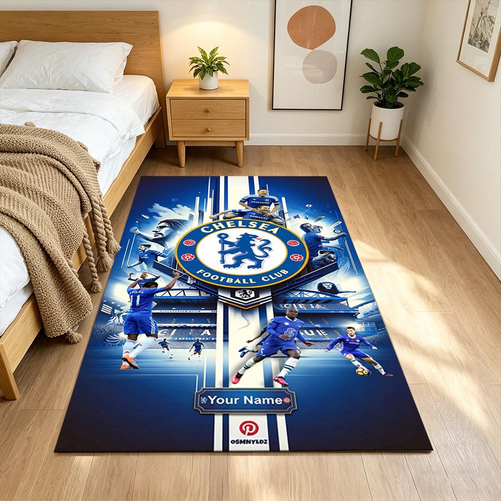 Chelsea Fc Football Player Customize Your Name Floor Rug Office Rug Perfect for Playrooms Living Rooms Dining Room Bedrooms Anti-slip Rug