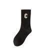 5 Pairs of Female Spring and Autumn Embroidered Letters Solid Color Street Sports Cotton Socks