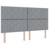 Box Spring Bed with Headboard Light Gray 180 x 200 cm Fabric