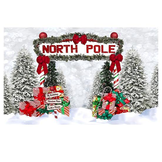 Christmas Background Cloth 480x210cm Large Holiday Party Backdrop for Wall Decor Easy Install Photo Booth Prop