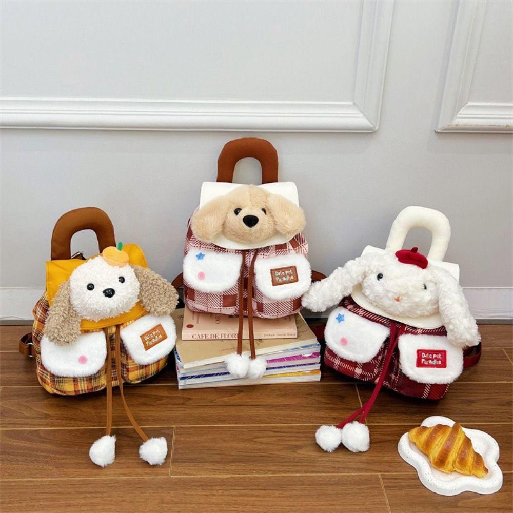 Large Capacity Cartoon Dog Backpack Adjustable Straps Animal Shoulder Bag  Gift