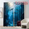 Modern Flat Printing Curtains Without Rod Ocean Predators Fashionable Polyester Gifts Set Of 2 Made