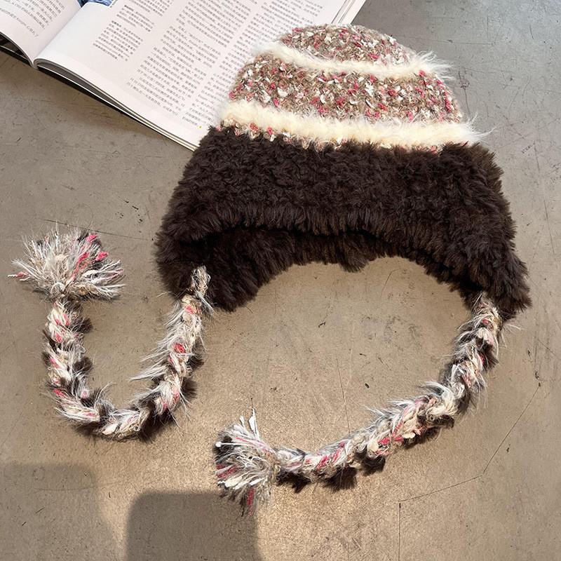 Winter Knit Warm Cap Padded Lining Women Cold Weather Trendy Hat Breathable