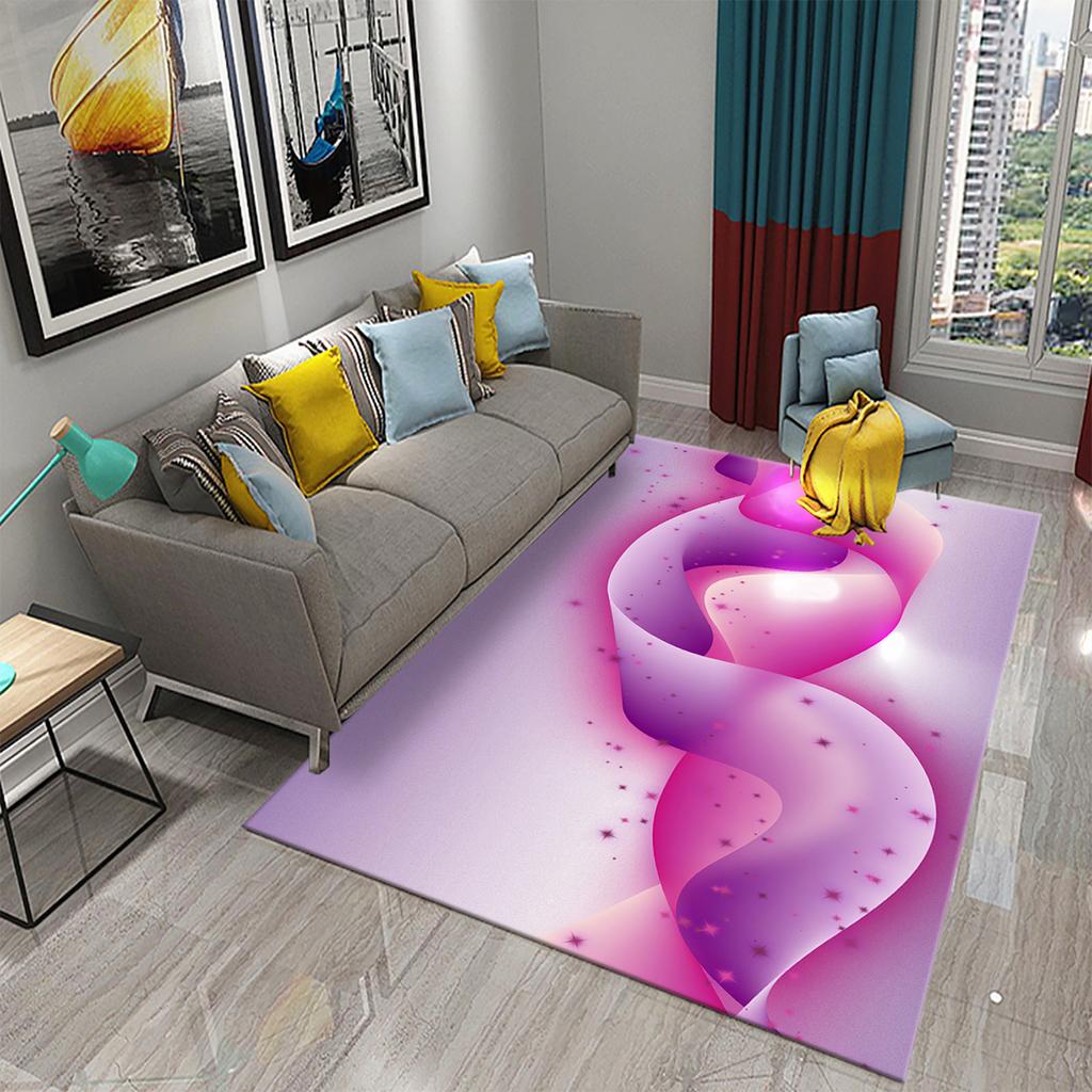 3D Colorful Flowing Line Swirl Carpet Stylish Modern Abstract Carpet for Living Room Bedroom Decor Rugs Bathroom Non-slip Rugs
