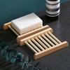 Wood Bamboo Drain Tray Holder Bathroom Supplies Storage Box Soap Dish Sponge Plate Soap Holder