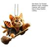 Cat Shaped Pendant Car Rearview Mirror Ornament with Lanyard Easy To Hang Realistic Looking Acrylic Christmas Hanging Decoration