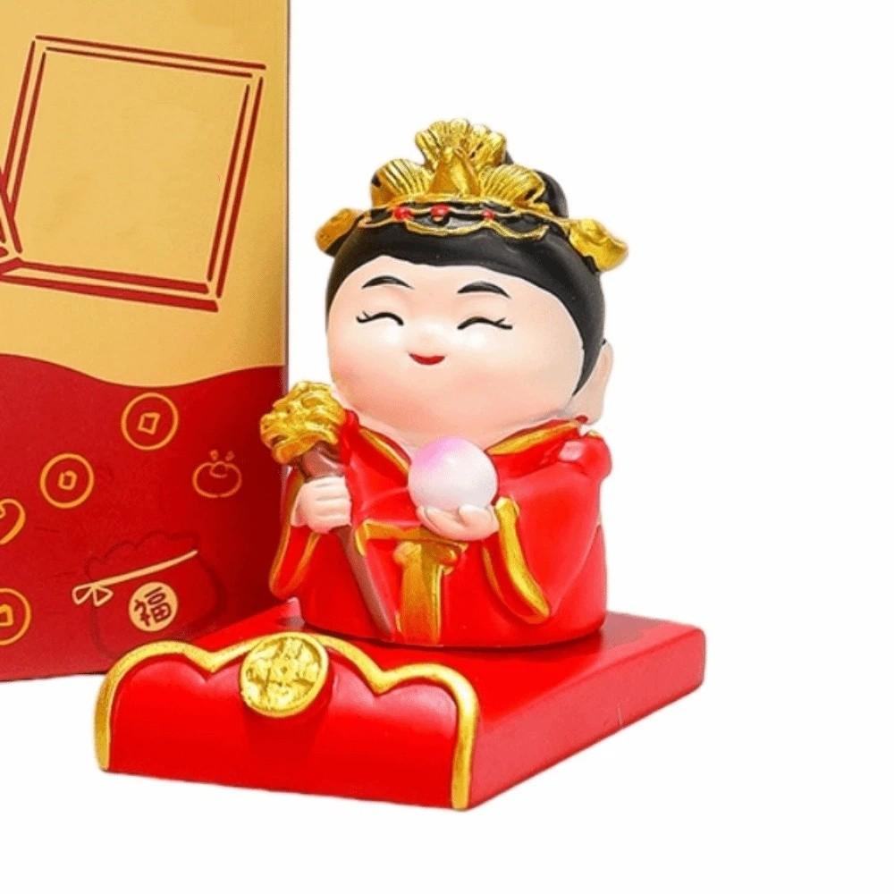 Festival Decorative Statue Chinese Wealth God Ornament Resin Mobile Phone Stand  New Year Gift