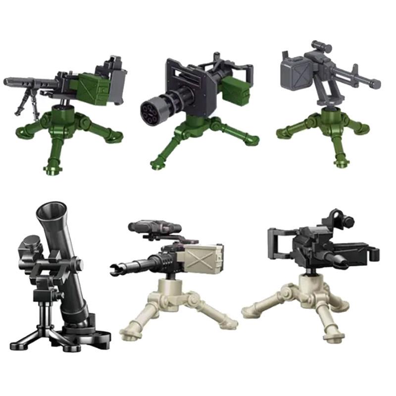 WWII Military Jeeped Car Vehicles Building Block Soldier Army Figure Weapons Heavy Machine Gun Gatling NSV Accessories Toys  Playsets K037