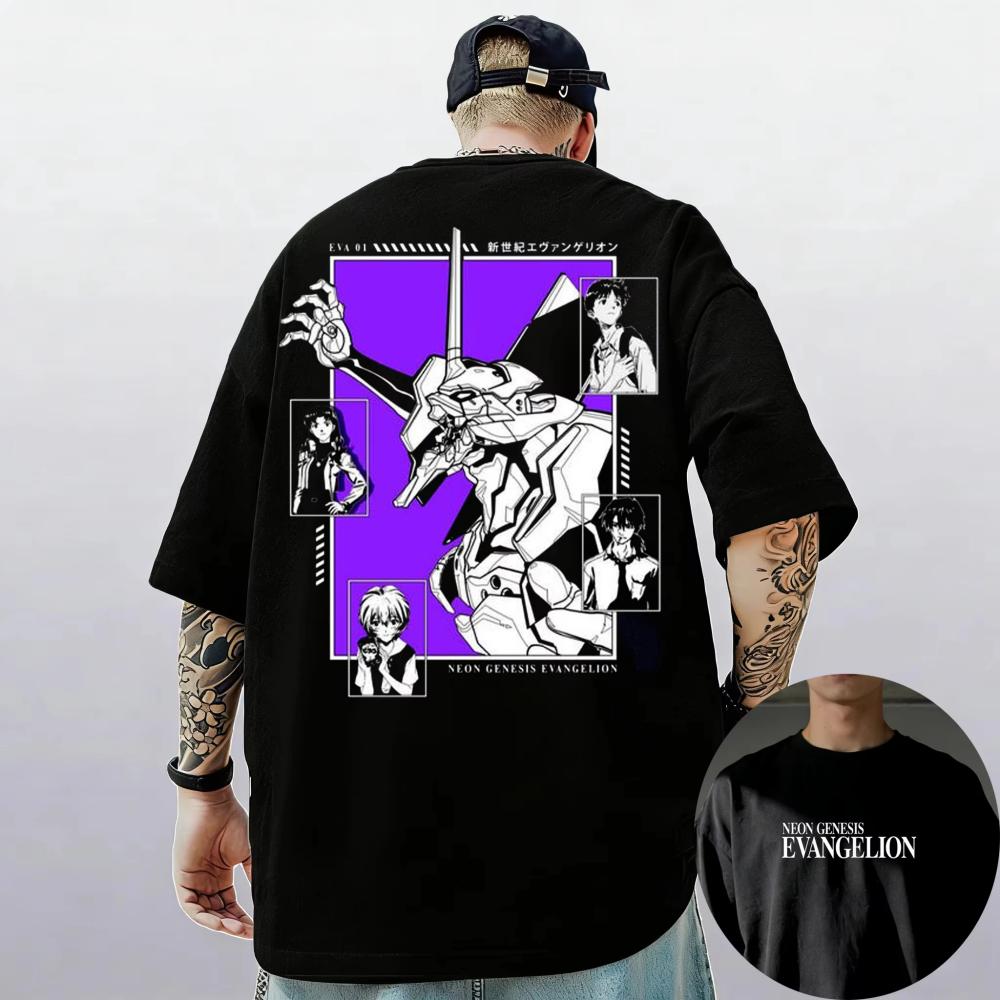 Neon Genesis Evangelion Ayanami Rei Asuka Classic Style Short Sleeve T-shirt Men Women 2026 Summer Parent-Child Cotton Tee Tops