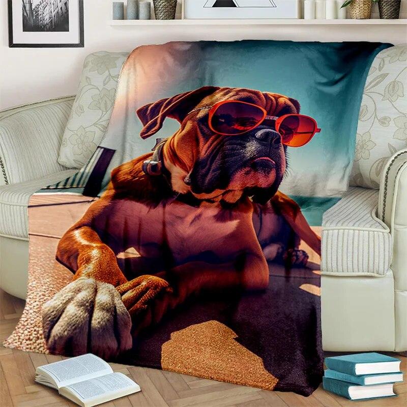 Cute Dog Husky, Samoye, Chihuahua, Koki Pomeranian Cartoon Blanket,Soft Throw Blanket for Home Bedroom Sofa Cover Blanket Kids