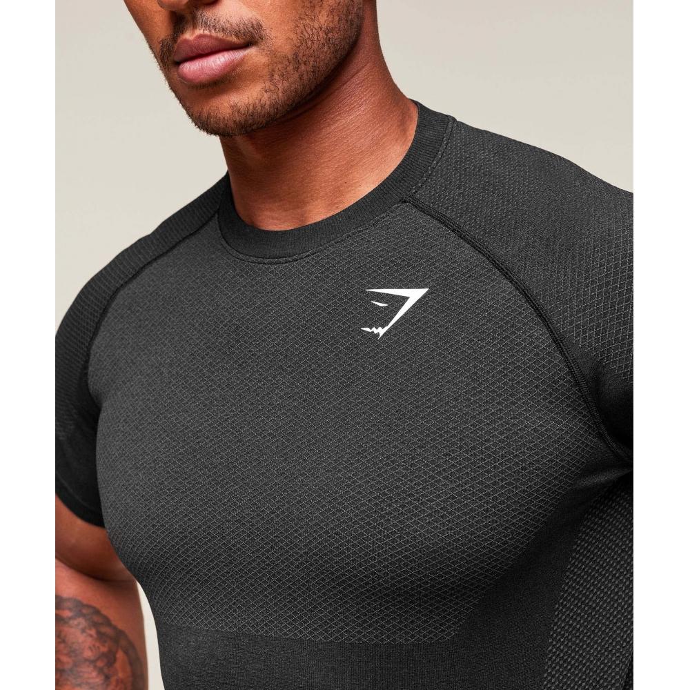 Gymshark ViTal Seamless T shirT Black silhoueTTe Grey A2b5p Bbmw