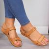 Large size 20 fish mouth flat bottom Velcro breathable slope heel open toe casual sandals women