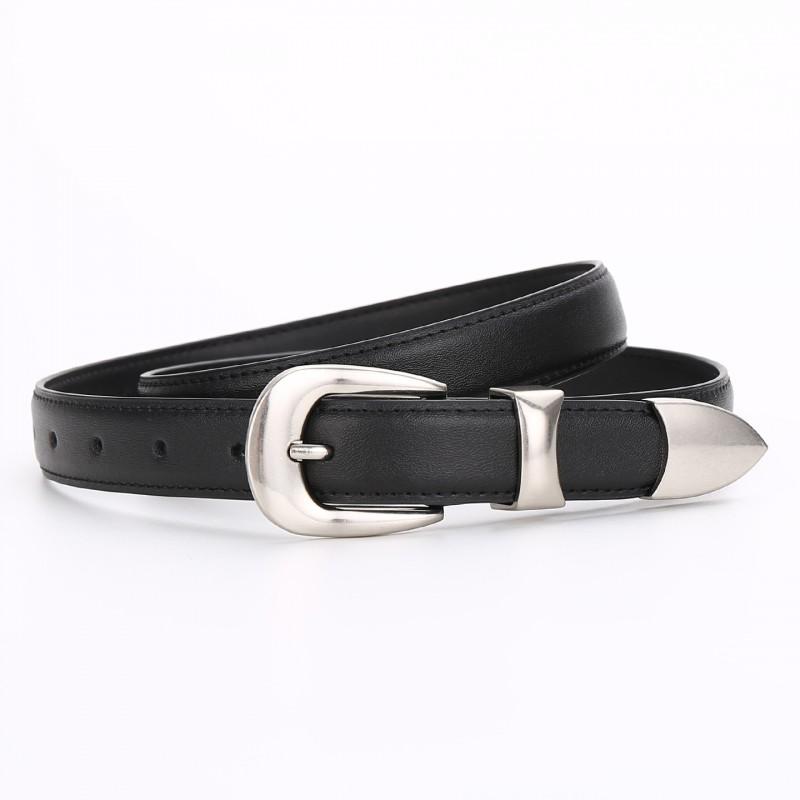 Womens Genuine Leather Belt With Zinc Alloy Buckle 2.4cm Wide Adjustable 100/110cm Casual Office Chic Outfits