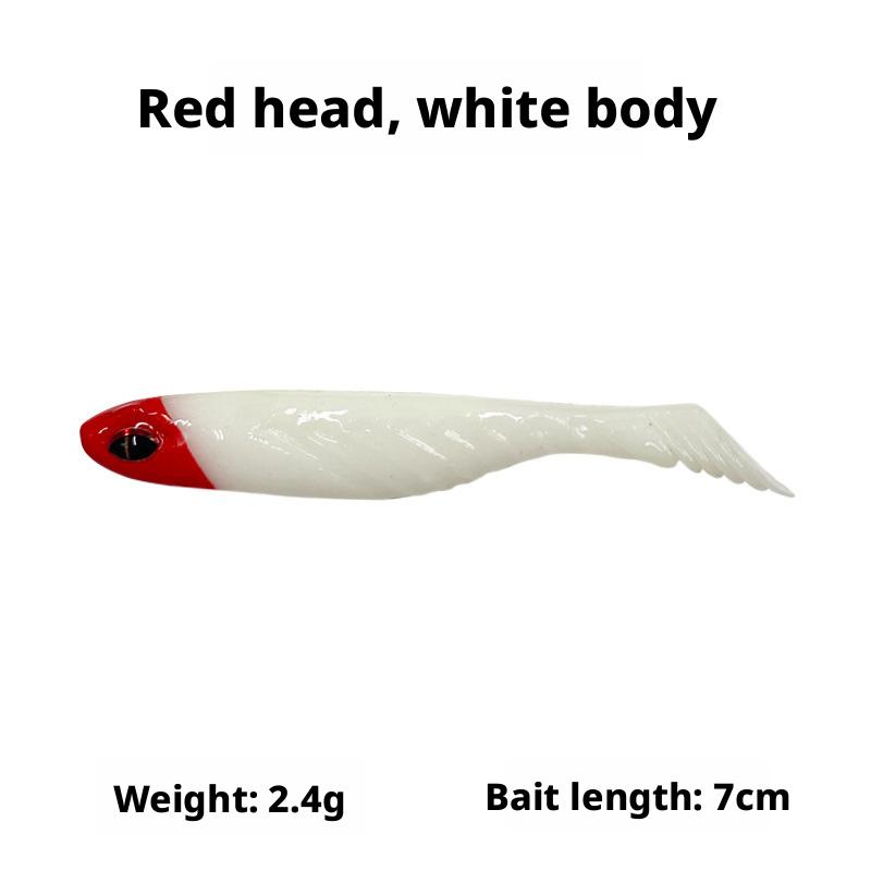 Luya Bait Artificial Soft Bait Fish T-Tail 3D Fish-Eye Lead Hook Crank Hook Light Seawater Pop Bass
