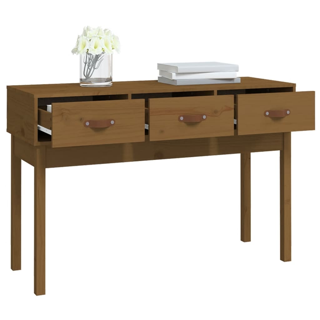 Console Table Honey Brown 114 X 40 X 75 Cm Solid Pine Wood