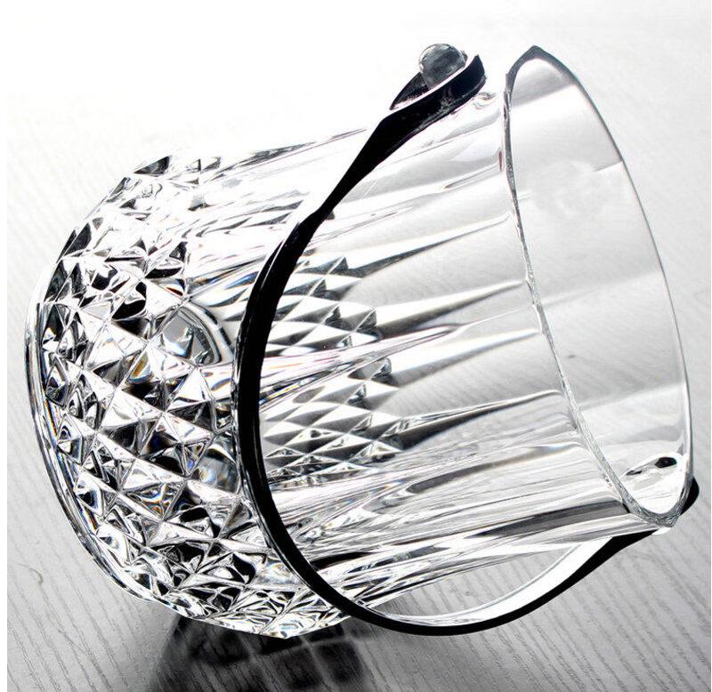 ZISIZ Crystal Glass Portable Champagne Ice Bucket