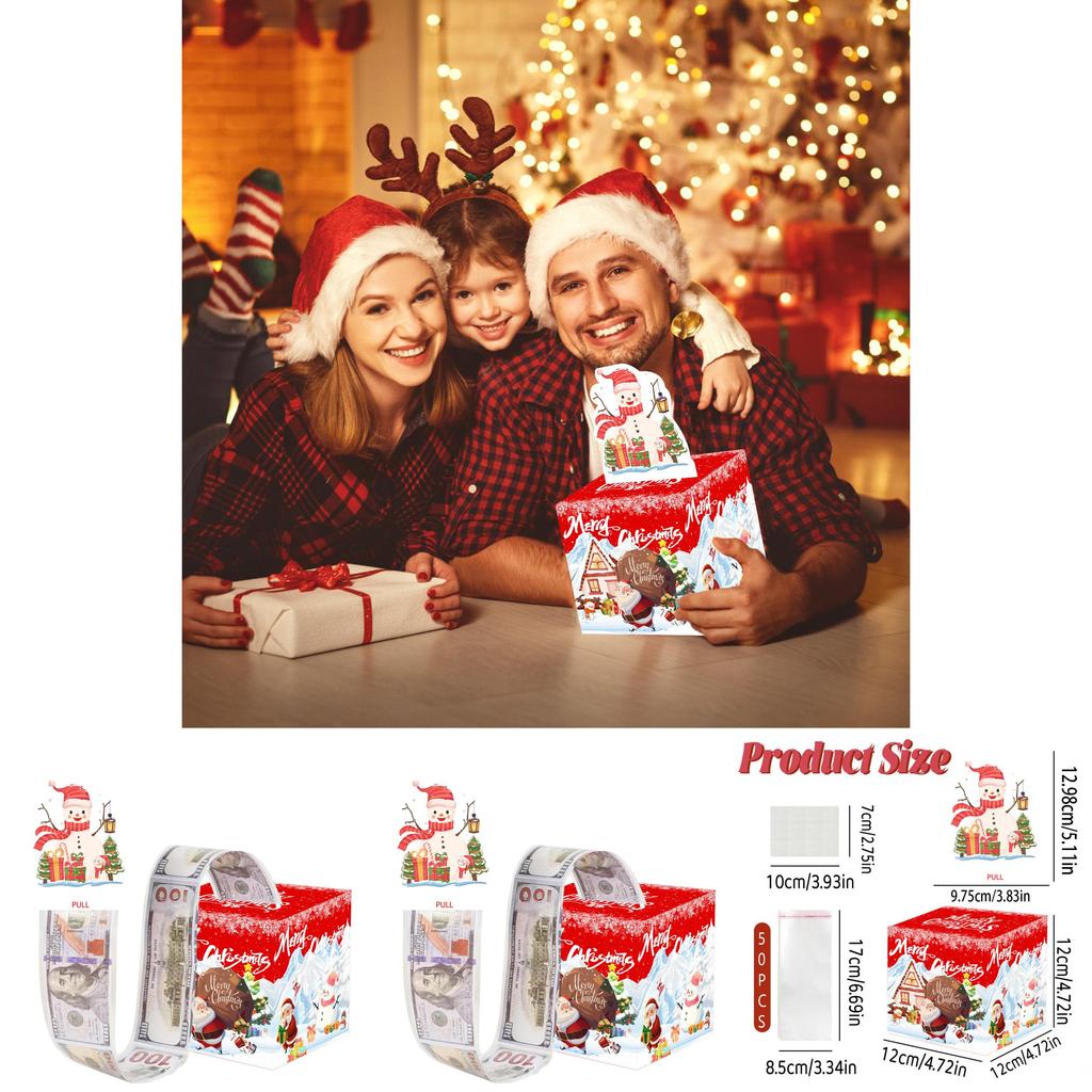 Christmas Party Decor Red Snowflake Money Box Gift For Holiday Celebrations