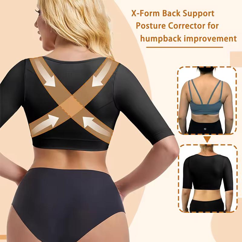 Damen Armformer Halbarm Rückenstütze Unterwäsche Push-Up Unterbrust-Top Schulter Schlankheits-Shapewear Kompressions-Bodyformer
