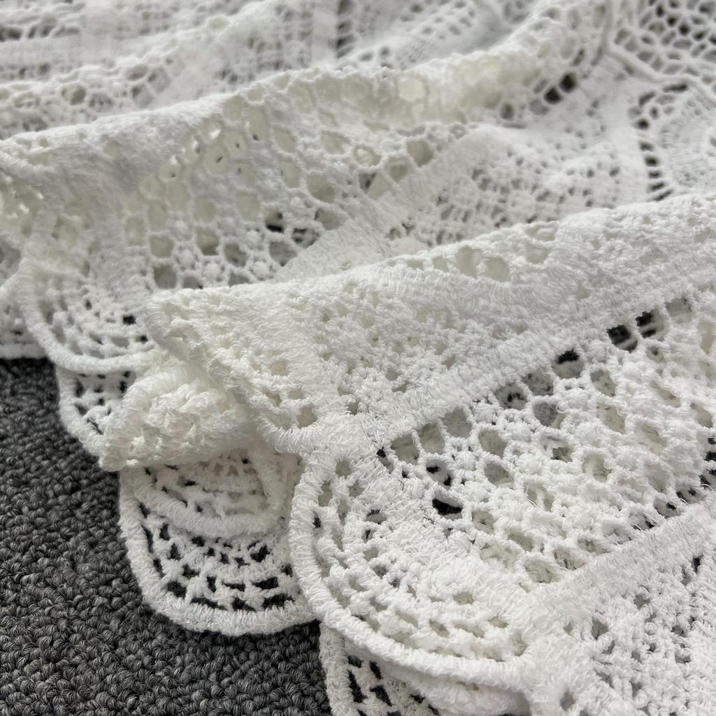 Nouveau 2026 Ensemble Jupe Femmes Tricot Plage Manches Courtes Dentelle Creux Sexy Col Rond Creux Style Été Hauts T-shirts Ample Basique