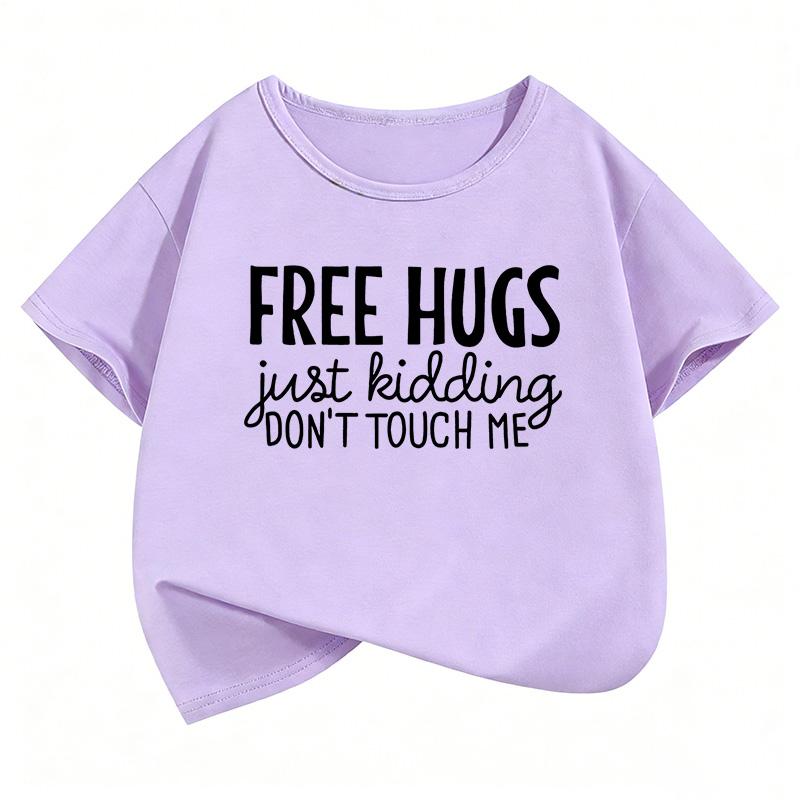 Free Hugs Funny T Shirts Short Sleeve Kids Childrens Tshirt Boys Girls Summer Spring Casual Top Tee Shirt