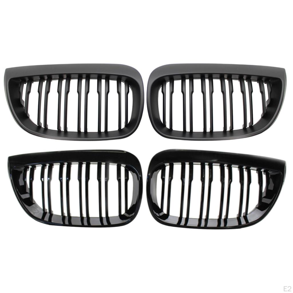1 Pair Front Kidney Grille Mesh Grill Fit for of series E81 2004-07 51137127227 51137077129