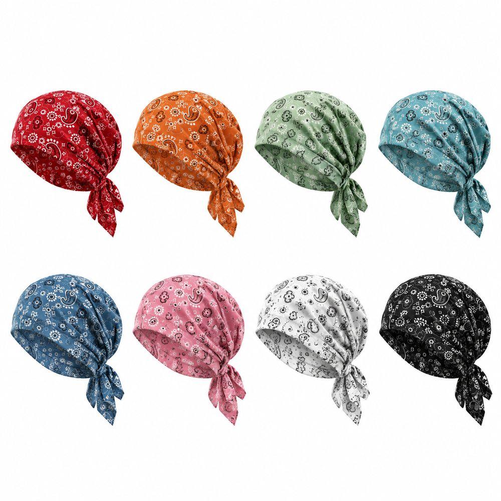 Stretchy Fabric Turban Hats Paisley Print Casual Hedging Cap Fashion Pullover Hat Hair Accessories