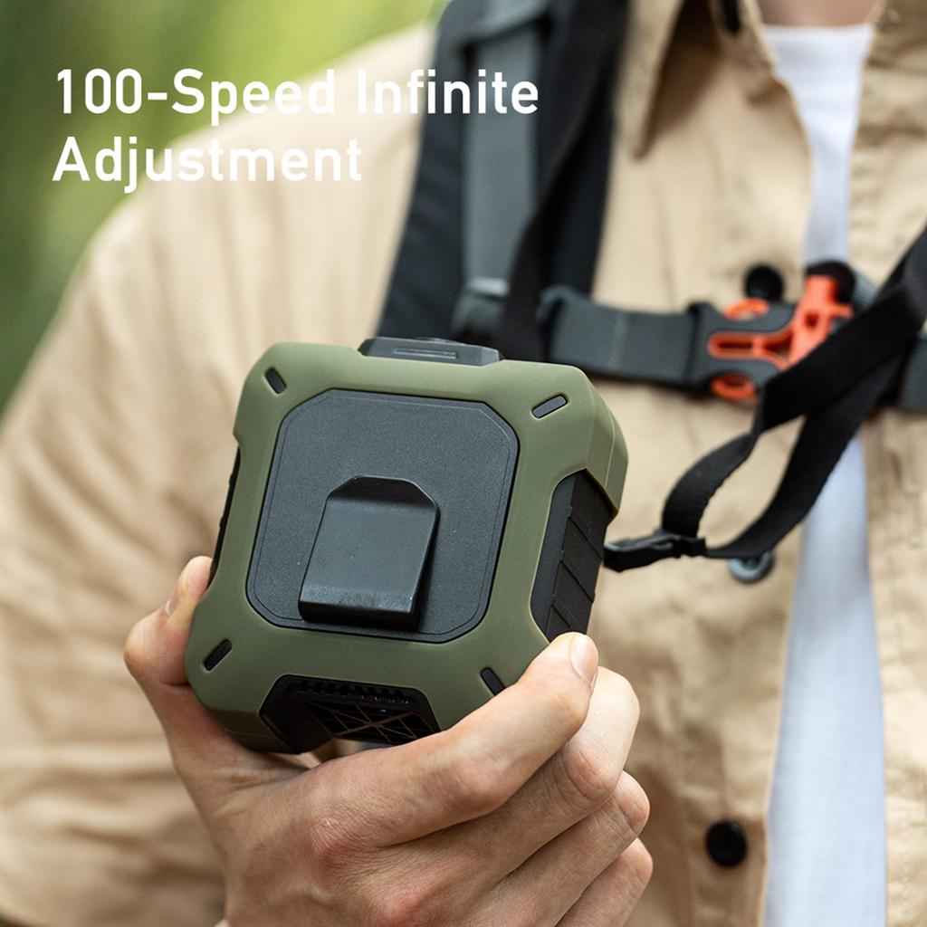 Vysoce rychlostní nositelný stolní ventilátor - Přenosný ventilátor s dobíjecí baterií a funkcí nabíjení telefonu pro venkovní aktivity