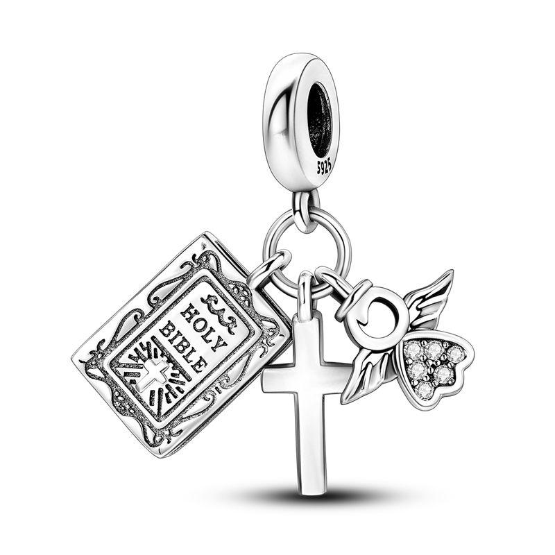 Charms Plata De Ley 925 Evil Blue Eyes Silver Sun Star Elk Dinosaur Flower Charm Women Anniversary DIY Jewelry