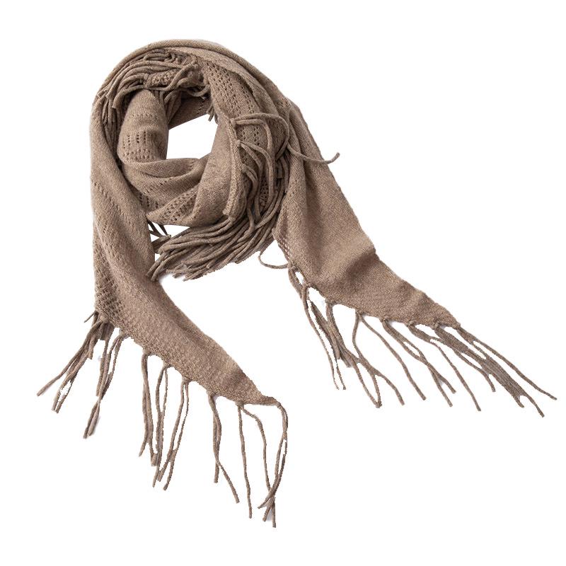 Women's 100% Pure Cashmere Shawl - Autumn/Winter Fashion Tassel Knit Scarf
