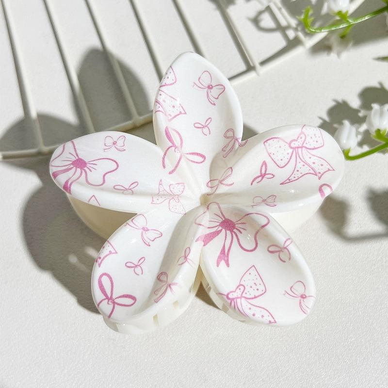 Printed Clips, Egg Flower Fresh and Light Hair Clips Back of The Head Updo Shark Clips