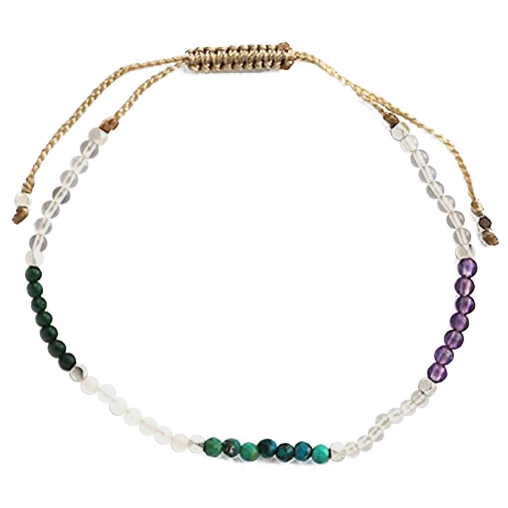 7 Chakra Beads Bracelet Natural Stone Braided Rope Healing Balance Bracelet Bangles with 2mm Beads Handchain for Women